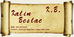 Kalin Beslać vizit kartica